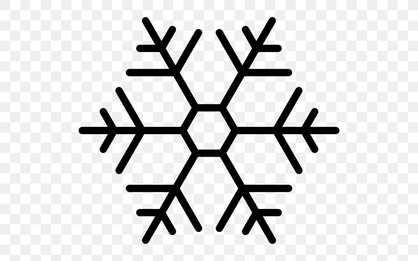 Snowflake Hexagon, PNG, 512x512px, Snowflake, Area, Black And White, Drawing, Hexagon Download Free