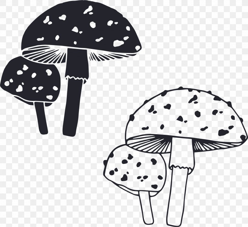 Mushroom Clip Art, PNG, 3010x2760px, Mushroom, Animal Sauvage, Black, Black And White, Blue Download Free