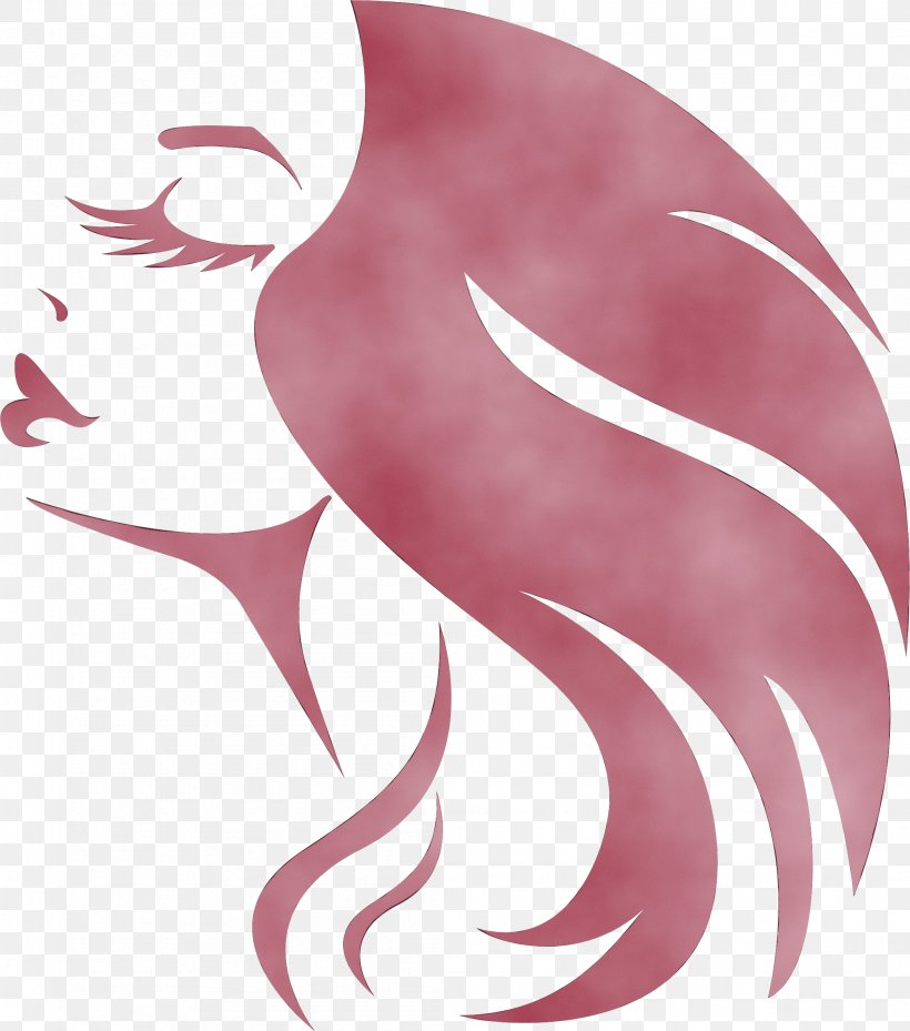 Pink Ear Wing Long Hair Clip Art, PNG, 2096x2376px, Watercolor, Ear, Fictional Character, Long Hair, Paint Download Free