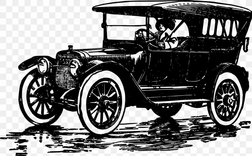 Classic Car Ford Model T Vintage Car Clip Art, PNG, 1280x793px, Car, Antique Car, Automotive Design, Black And White, Classic Car Download Free