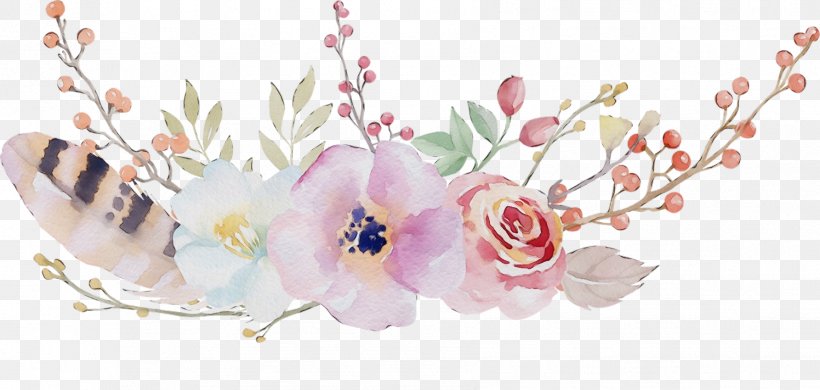 Artificial Flower, PNG, 1784x850px, Watercolor, Artificial Flower, Blossom, Cut Flowers, Flower Download Free
