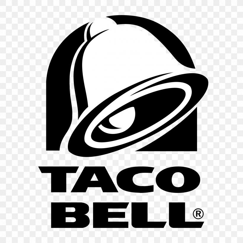Logo Taco Bell Drawing Del Taco, PNG, 2400x2400px, Logo, Area, Artwork, Black And White, Brand Download Free
