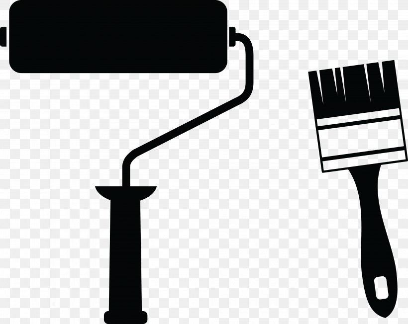 Paint Rollers Paintbrush Clip Art, PNG, 4000x3185px, Paint Rollers, Black And White, Brush, Color, House Painter And Decorator Download Free