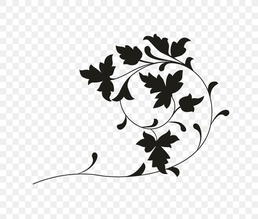 White Floral Design Clip Art, PNG, 696x696px, White, Black, Black And White, Branch, Flora Download Free