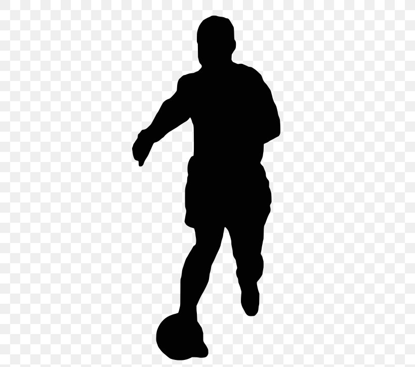 Football Player Silhouette Clip Art, PNG, 414x725px, Football Player, Arm, Association Football Manager, Ball, Black And White Download Free