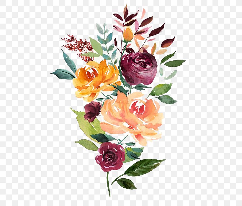 Watercolour Flowers Floral Design Watercolor Painting Drawing, PNG, 496x699px, Watercolour Flowers, Art, Cut Flowers, Drawing, Floral Design Download Free