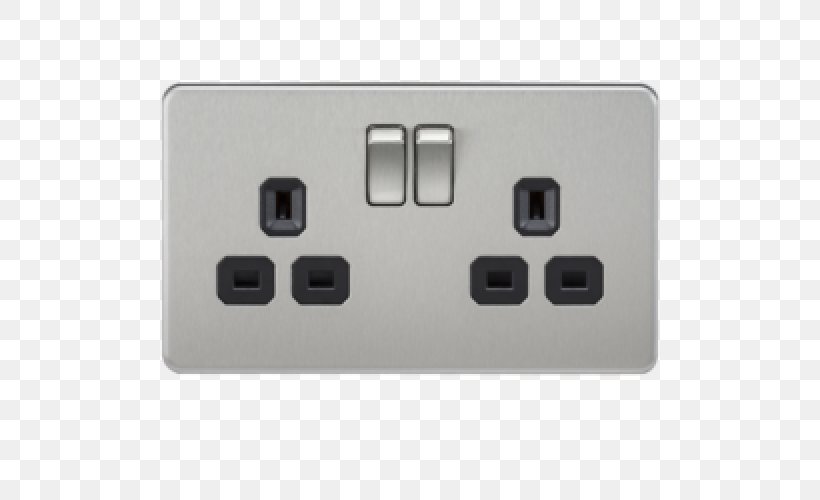 AC Power Plugs And Sockets Electrical Switches Latching Relay Electricity Legrand, PNG, 500x500px, Ac Power Plugs And Sockets, Ac Power Plugs And Socket Outlets, Alternating Current, Brushed Metal, Business Download Free