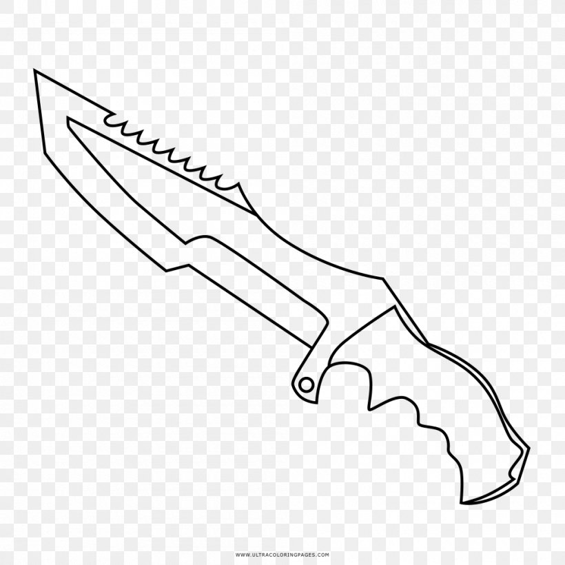 Counter-Strike: Global Offensive Combat Knife Weapon Coloring Book, PNG, 1000x1000px, Counterstrike Global Offensive, Area, Artwork, Black And White, Cold Weapon Download Free