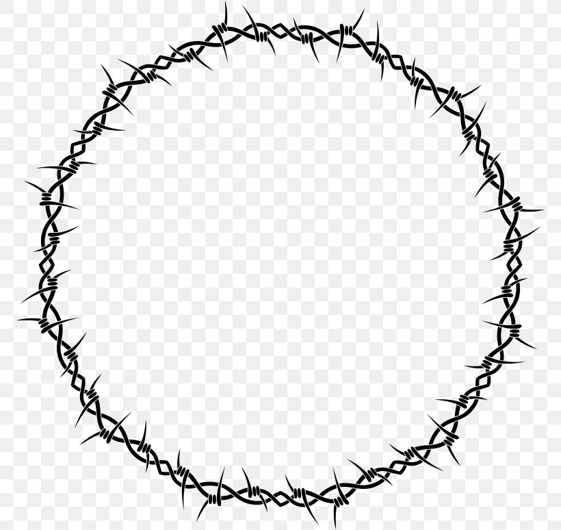 Barbed Wire Clip Art, PNG, 774x774px, Barbed Wire, Area, Black And White, Body Jewelry, Branch Download Free