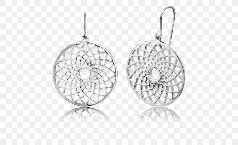 Earring Jewellery Sterling Silver Charms & Pendants, PNG, 500x500px, Earring, Amulet, Bijou, Black And White, Body Jewelry Download Free