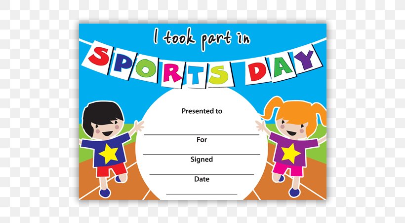 Sports Day Academic Certificate Education Diploma, PNG, 600x453px, Sports Day, Academic Certificate, Area, Banner, Cartoon Download Free