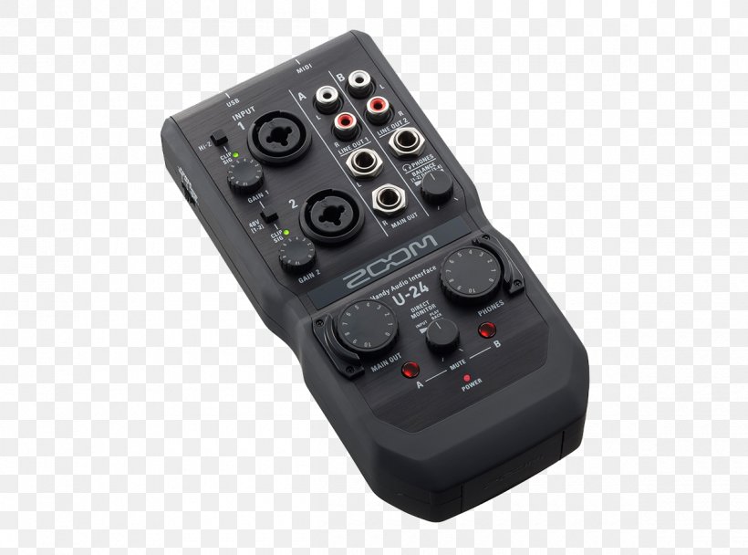 Microphone Digital Audio Zoom U-24 Sound Cards & Audio Adapters, PNG, 1200x890px, Microphone, Audio, Digital Audio, Electronic Device, Electronics Download Free
