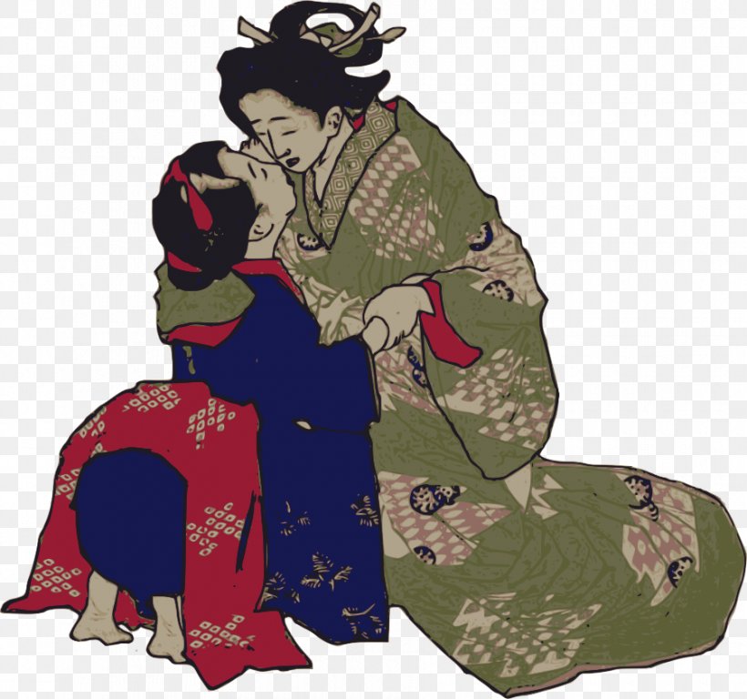 The Kiss Japan Geisha, PNG, 900x843px, Watercolor, Cartoon, Flower, Frame, Heart Download Free