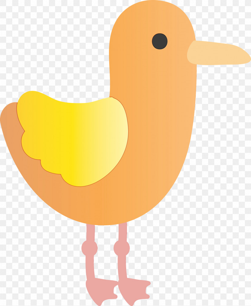 Yellow Cartoon Bird Chicken Beak, PNG, 2455x2999px, Watercolor, Beak, Bird, Cartoon, Chicken Download Free
