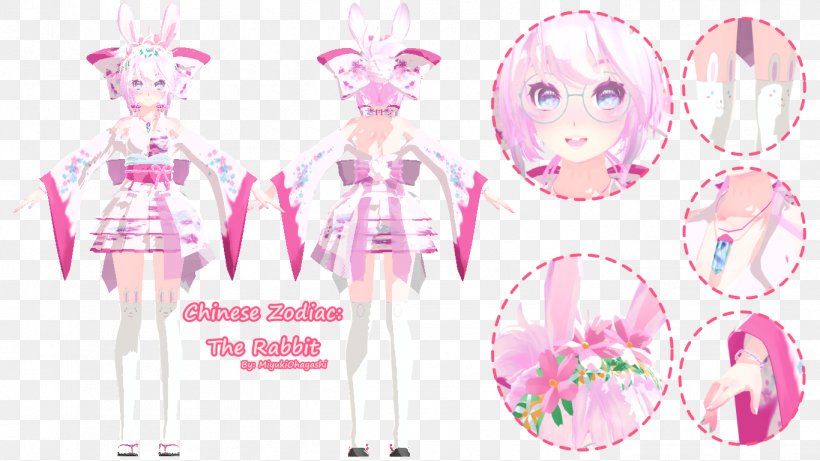 VRChat MikuMikuDance Rabbit Character 0, PNG, 1366x768px, 2017, Vrchat, Astrological Sign, Barbie, Character Download Free