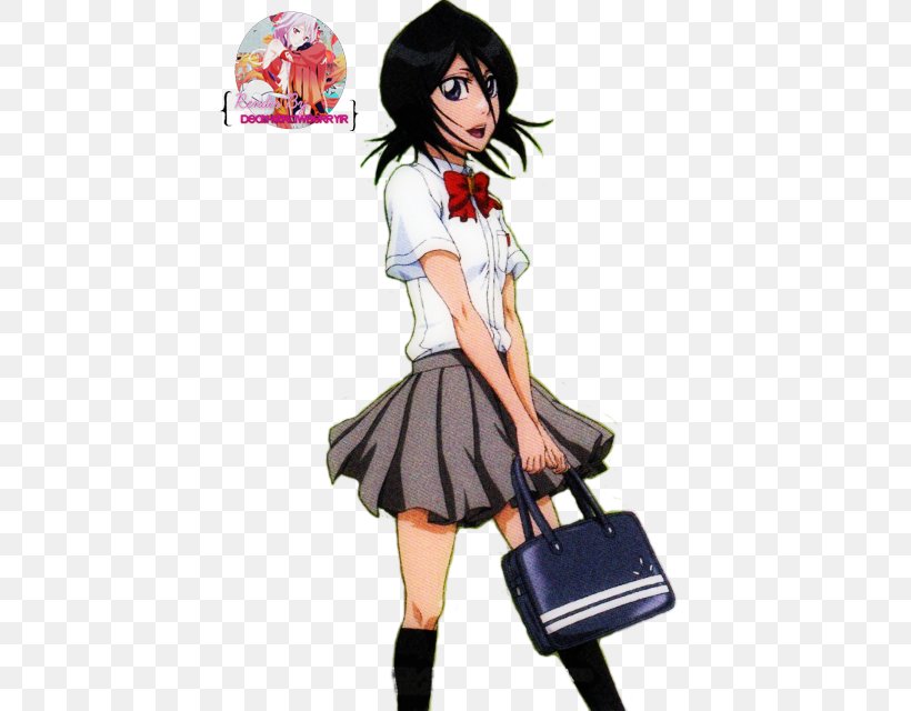 Rukia Kuchiki Byakuya Kuchiki Ichigo Kurosaki School Uniform Orihime Inoue, PNG, 430x640px, Watercolor, Cartoon, Flower, Frame, Heart Download Free