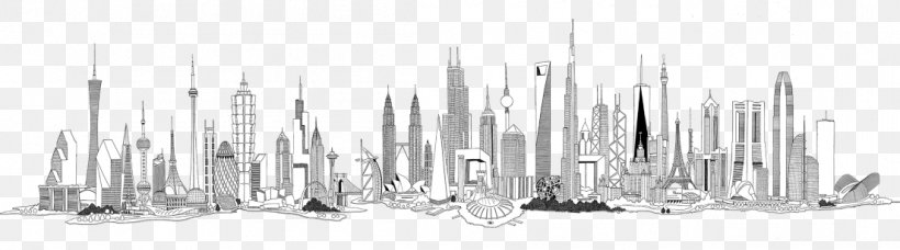 World New York City, PNG, 1105x308px, World, Architecture, Black And White, City, Line Art Download Free