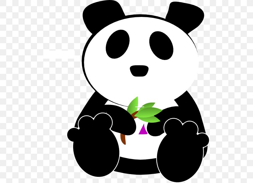 Giant Panda Bear Cartoon Clip Art, PNG, 540x595px, Giant Panda, Artwork, Bamboo, Bear, Black And White Download Free