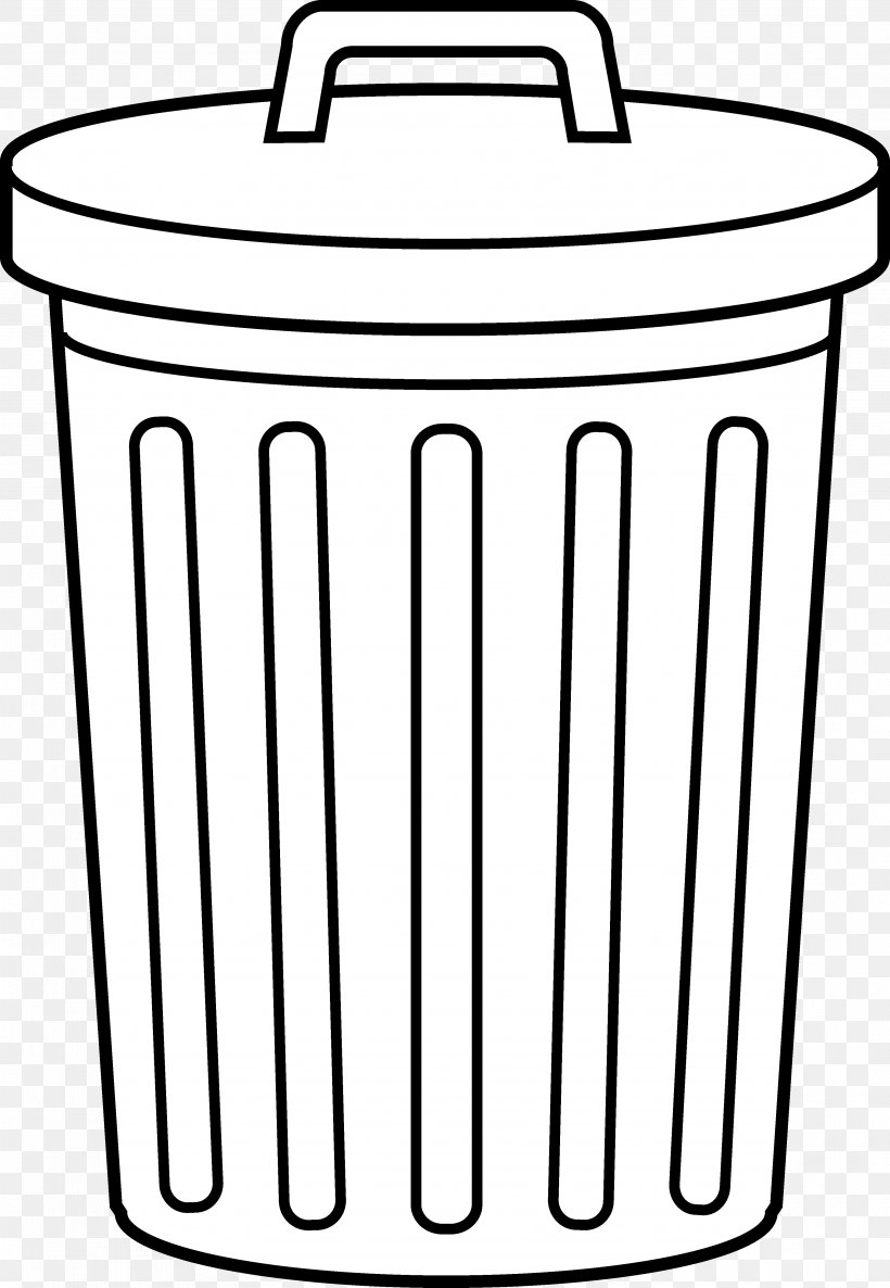 Waste Container Recycling Bin Clip Art, PNG, 3531x5109px, Waste Container, Area, Basket, Black And White, Cartoon Download Free