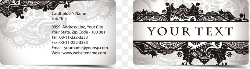 Business Card Template, PNG, 2354x654px, Business Card, Advertising, Black And White, Brand, Information Download Free