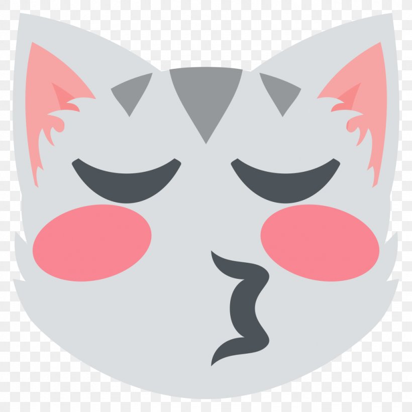 Emoji Cat Kiss Kitten Smile, PNG, 1024x1024px, Emoji, Carnivoran, Cat, Cat Like Mammal, Crying Download Free