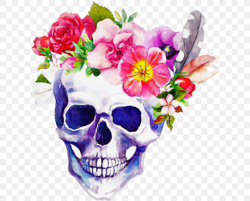 Flower Plant Petal Violet Skull, PNG, 617x658px, Flower, Bone, Bouquet, Cut Flowers, Petal Download Free