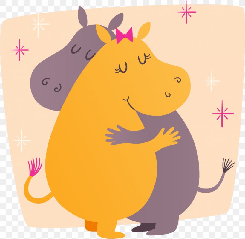 Hippopotamus Hug, PNG, 1039x1017px, Hippopotamus, Carnivoran, Cartoon, Drawing, Fictional Character Download Free