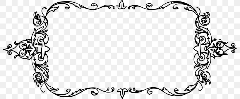 Picture Frames Clip Art, PNG, 800x337px, Picture Frames, Area, Black And White, Body Jewelry, Film Frame Download Free