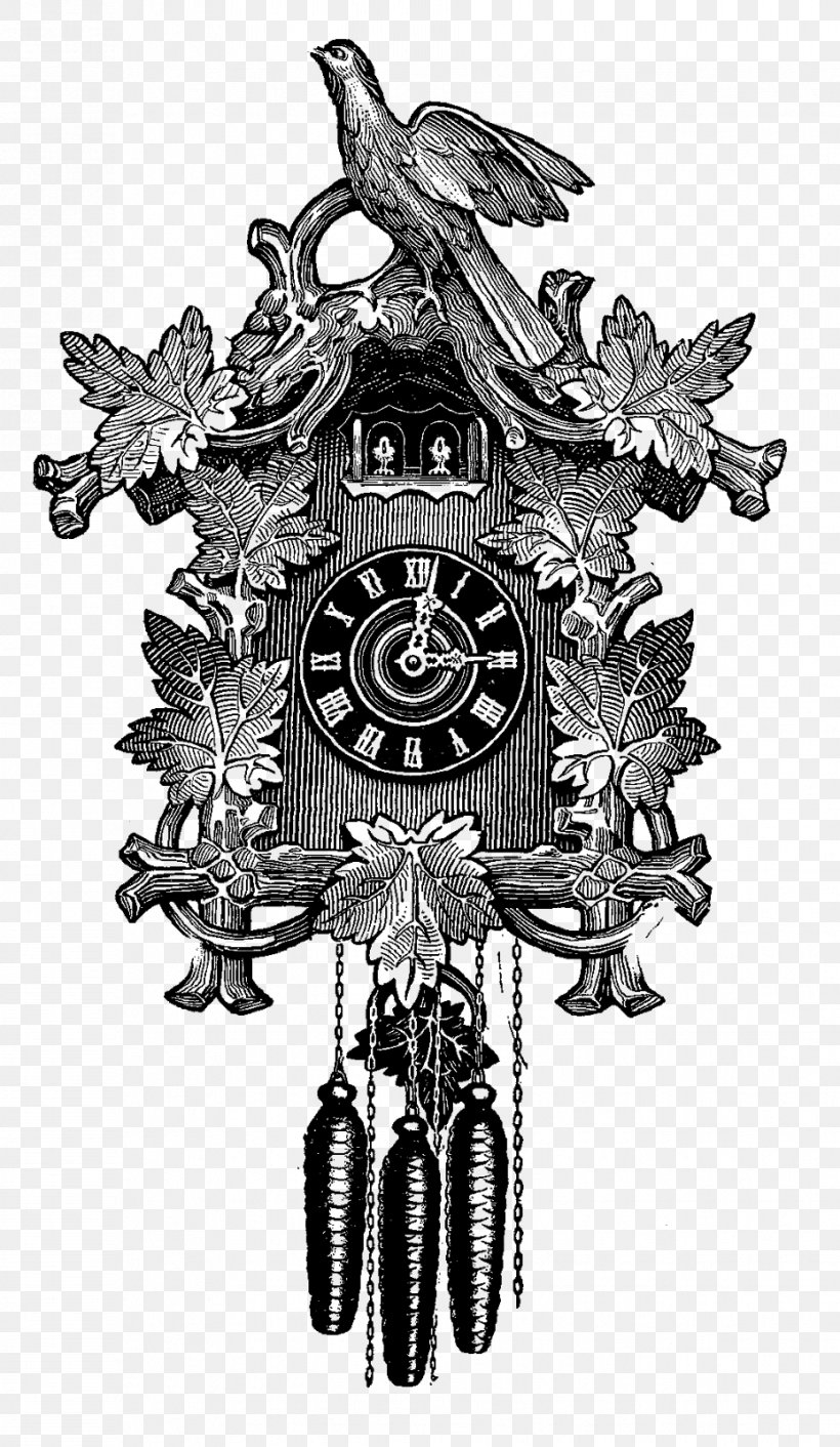 Cuckoo Clock Clip Art, PNG, 929x1600px, Cuckoo Clock, Black And White, Cartoon, Clock, Cuckoos Download Free