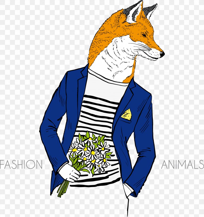Hipster Illustration, PNG, 3708x3940px, Gray Wolf, Art, Blue, Clothing, Dog Like Mammal Download Free