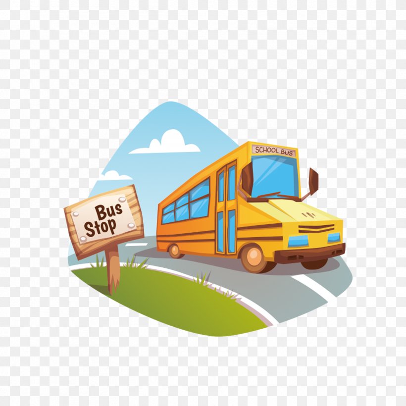 School Bus Cartoon Illustration, PNG, 1772x1772px, Bus, Area, Bus Stop,  Cartoon, Coach Download Free