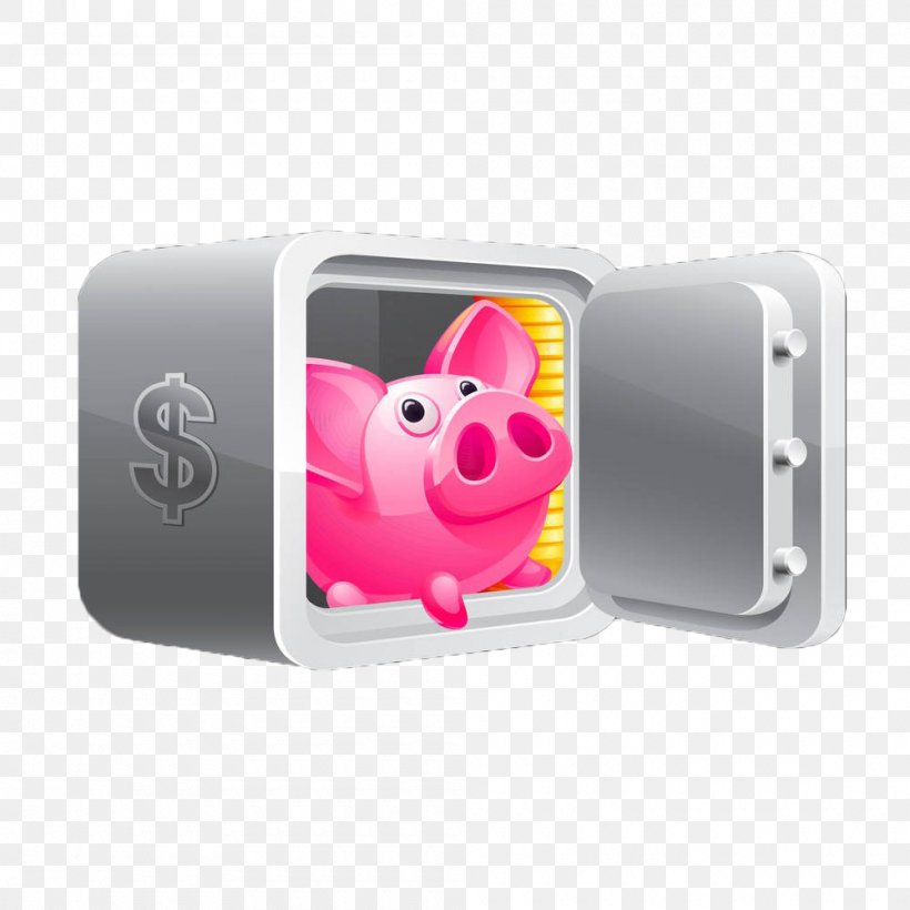 Safe Piggy Bank Money Royalty-free, PNG, 1000x1000px, Safe, Bank, Coin, Money, Payment Download Free