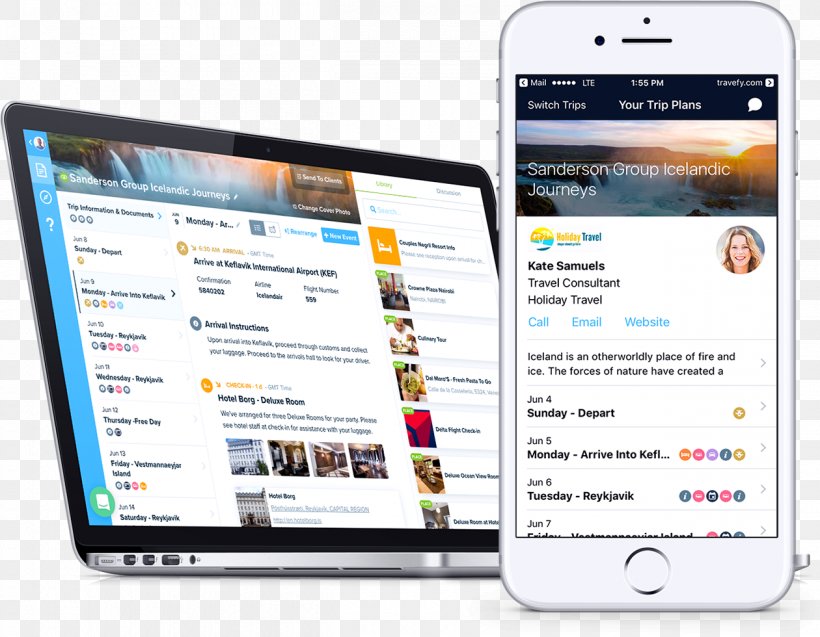 Smartphone Travel Itinerary Handheld Devices Travefy, PNG, 1260x980px, Smartphone, Brand, Communication, Communication Device, Computer Download Free
