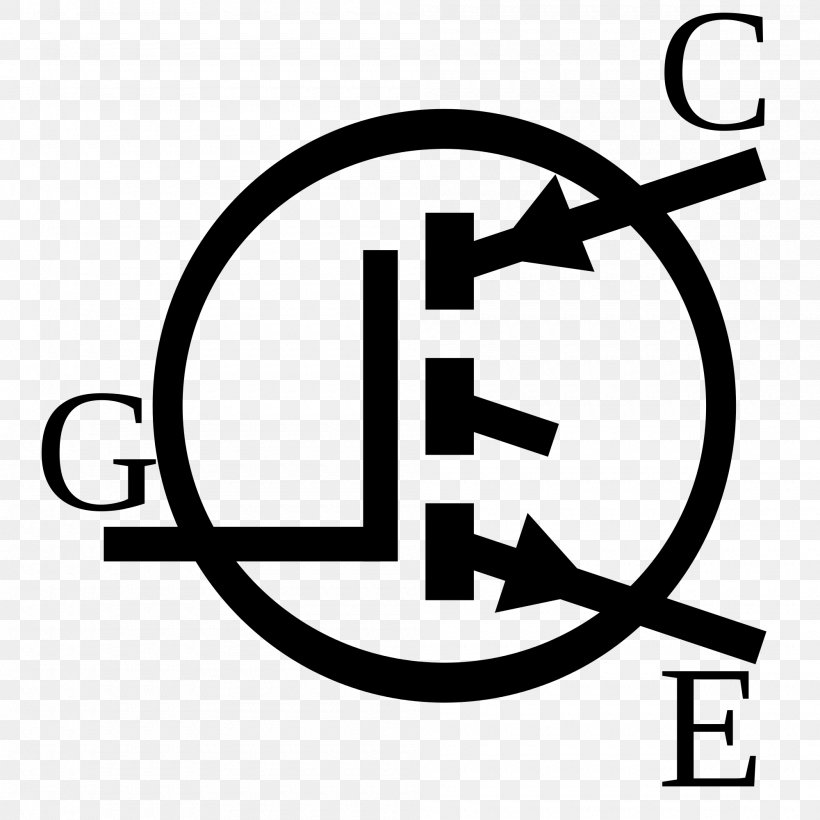 Insulated-gate Bipolar Transistor Electronic Symbol MOSFET Electronic Circuit, PNG, 2000x2000px, Insulatedgate Bipolar Transistor, Area, Bipolar Junction Transistor, Black And White, Brand Download Free