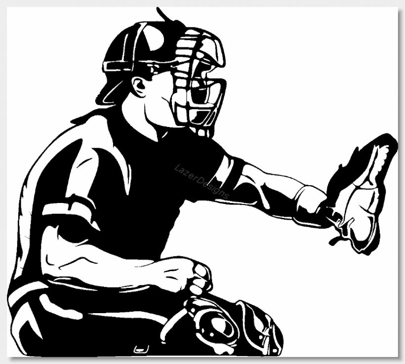 Baseball Catcher Black And White Clip Art, PNG, 867x780px, Baseball, Arm, Art, Ball, Black And White Download Free