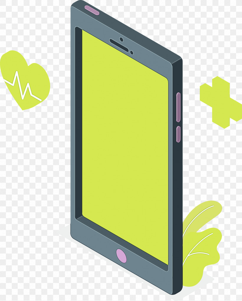 Smartphone Yellow Computer Monitor Multimedia Mobile Phone, PNG, 2408x3000px, Watercolor, Computer Monitor, Iphone, Mobile Phone, Multimedia Download Free