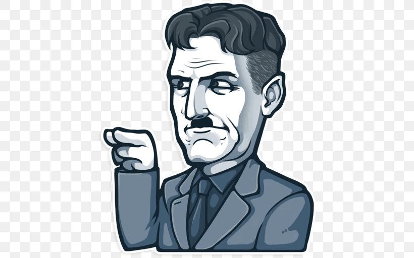 George Orwell Sticker Telegram Wall Decal Author, PNG, 512x512px, George Orwell, Art, Author, Cartoon, Communication Download Free
