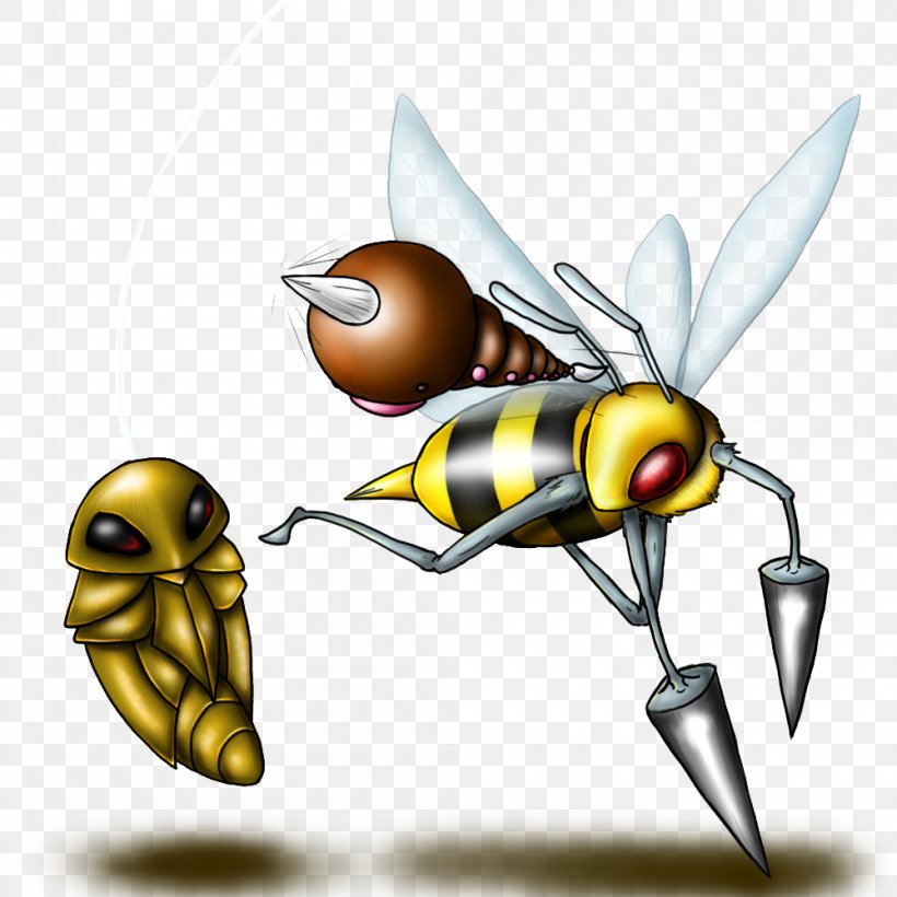 Honey Bee Kakuna Weedle Evolution Pokémon X And Y, PNG, 1000x1000px, Honey Bee, Arbok, Arthropod, Bee, Beedrill Download Free