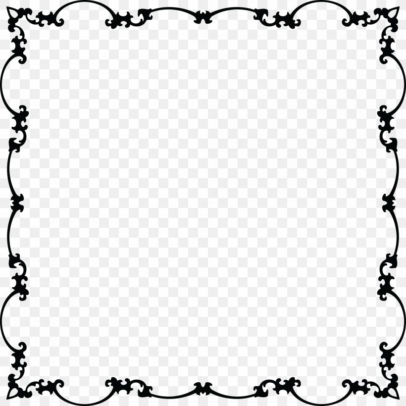 Picture Frames Clip Art, PNG, 4000x4000px, Picture Frames, Area, Black, Black And White, Border Download Free