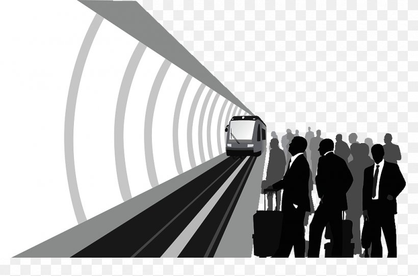 Train Rail Transport Rapid Transit Silhouette Illustration, PNG, 1024x677px, Train, Black And White, Brand, Business, Communication Download Free