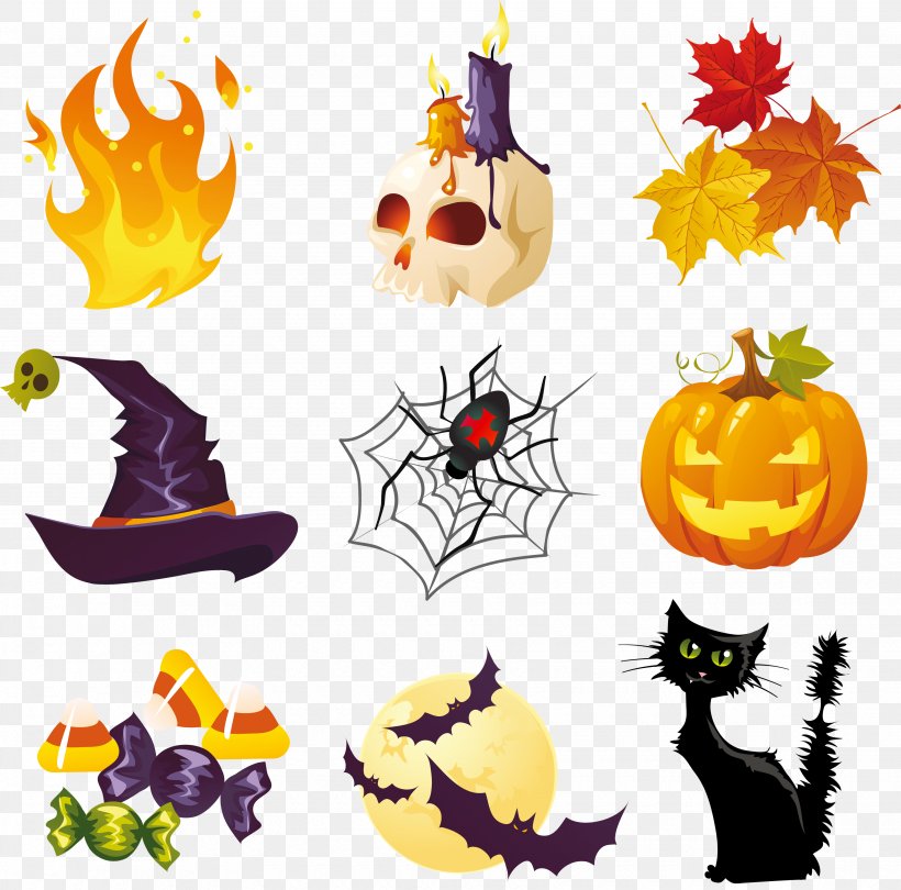 Halloween Clip Art, PNG, 3500x3460px, Halloween, Blog, Cat, Clip Art, Flower Download Free