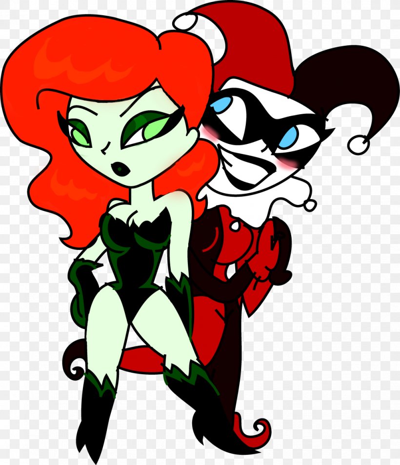Harley Quinn Poison Ivy Joker Catwoman Batgirl, PNG, 1022x1189px, Watercolor, Cartoon, Flower, Frame, Heart Download Free