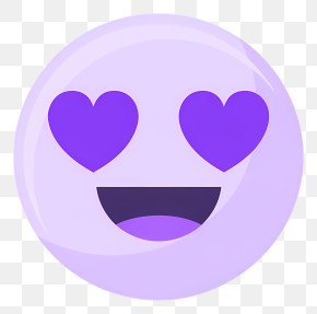 Love Emoji - Purple Heart Eyes Emoji PNG