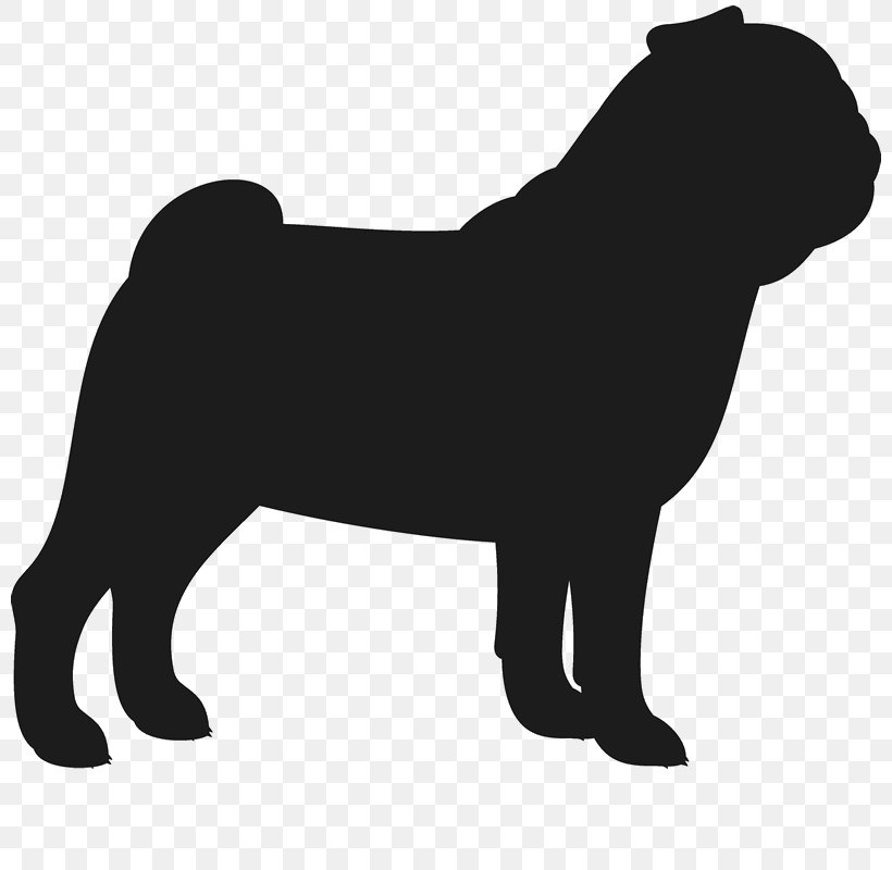 French Bulldog Pug Silhouette Dog Breed, PNG, 800x800px, French Bulldog, Black, Black And White, Breed, Bulldog Download Free