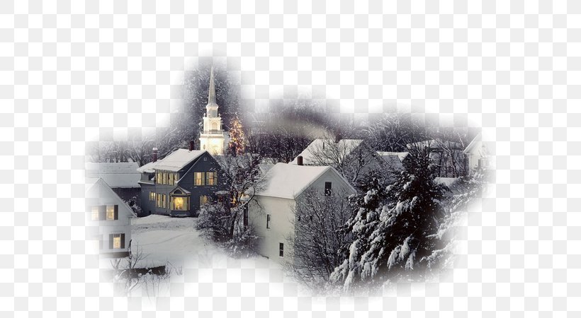 New England Christmas Day Christmas Village Santa Claus, PNG, 600x450px, New England, Black And White, Christmas And Holiday Season, Christmas Day, Christmas Decoration Download Free