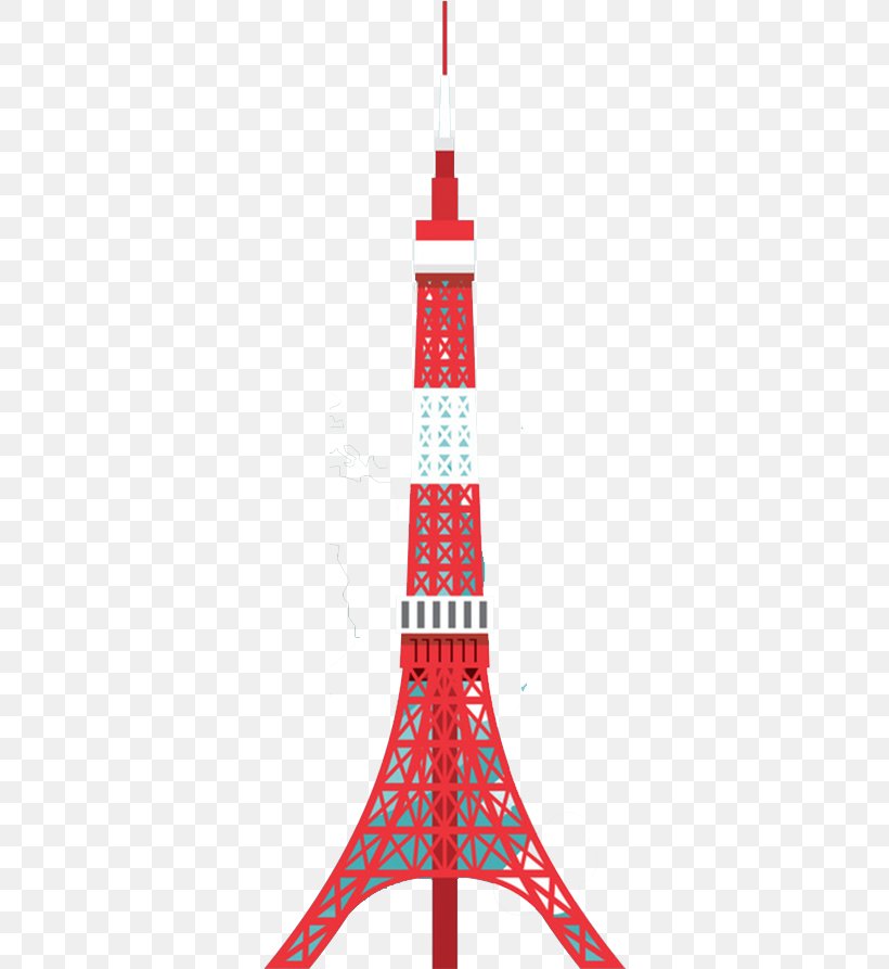 Tokyo Tower Eiffel Tower Icon, PNG, 334x893px, Tokyo Tower, Eiffel Tower, Flat Design, Point, Red Download Free