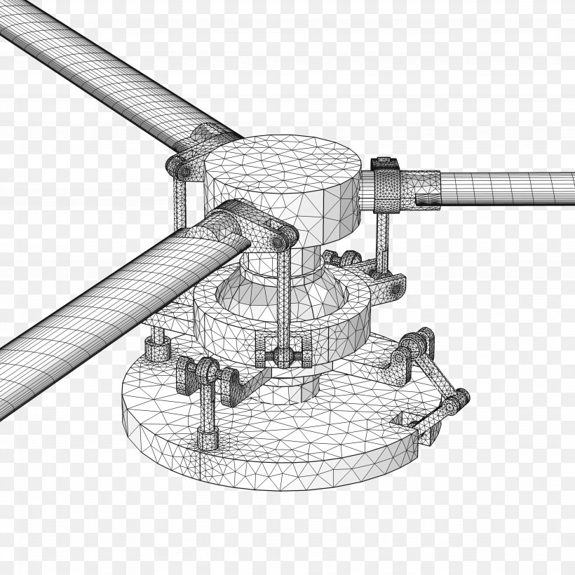 Helicopter Rotor Swashplate Reciprocating Engine Mechanism, PNG, 4096x4096px, Helicopter, Axial Engine, Black And White, Comsol Multiphysics, Crankshaft Download Free