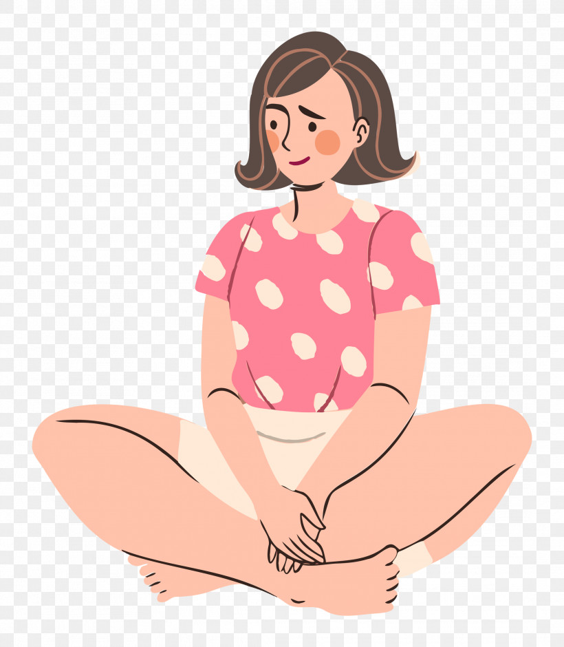 Sitting Lady Woman, PNG, 2179x2500px, Sitting, Abdomen, Brown Hair, Cartoon, Clothing Download Free