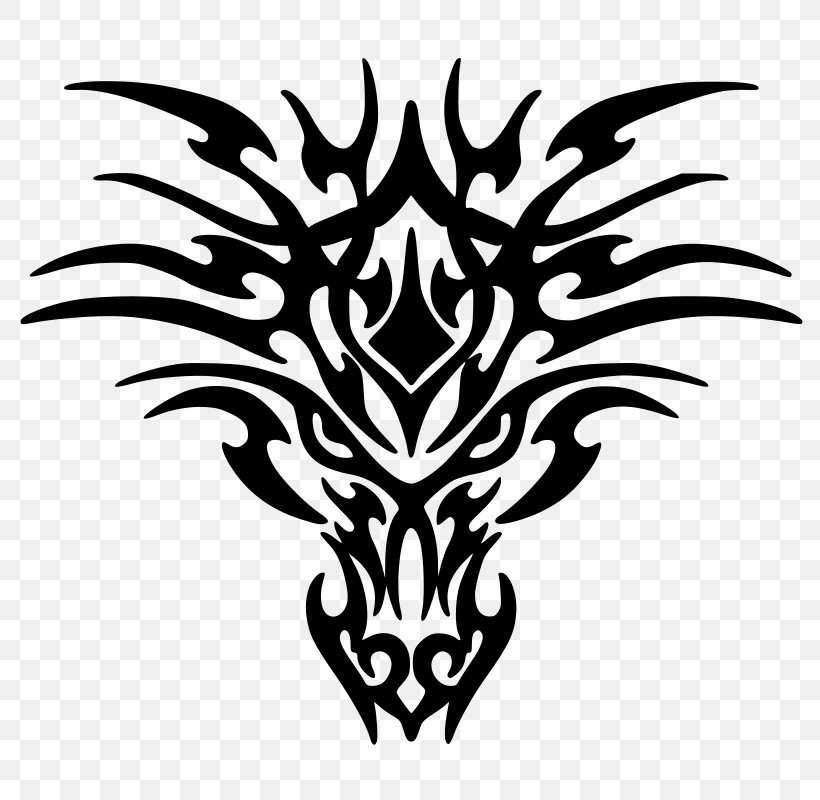 Dragon Black And White Clip Art, PNG, 800x800px, Tattoo, Black And White, Display Resolution, Editing, Flower Download Free