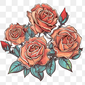 Rose - Exquisite Rose Bouquet Drawing PNG